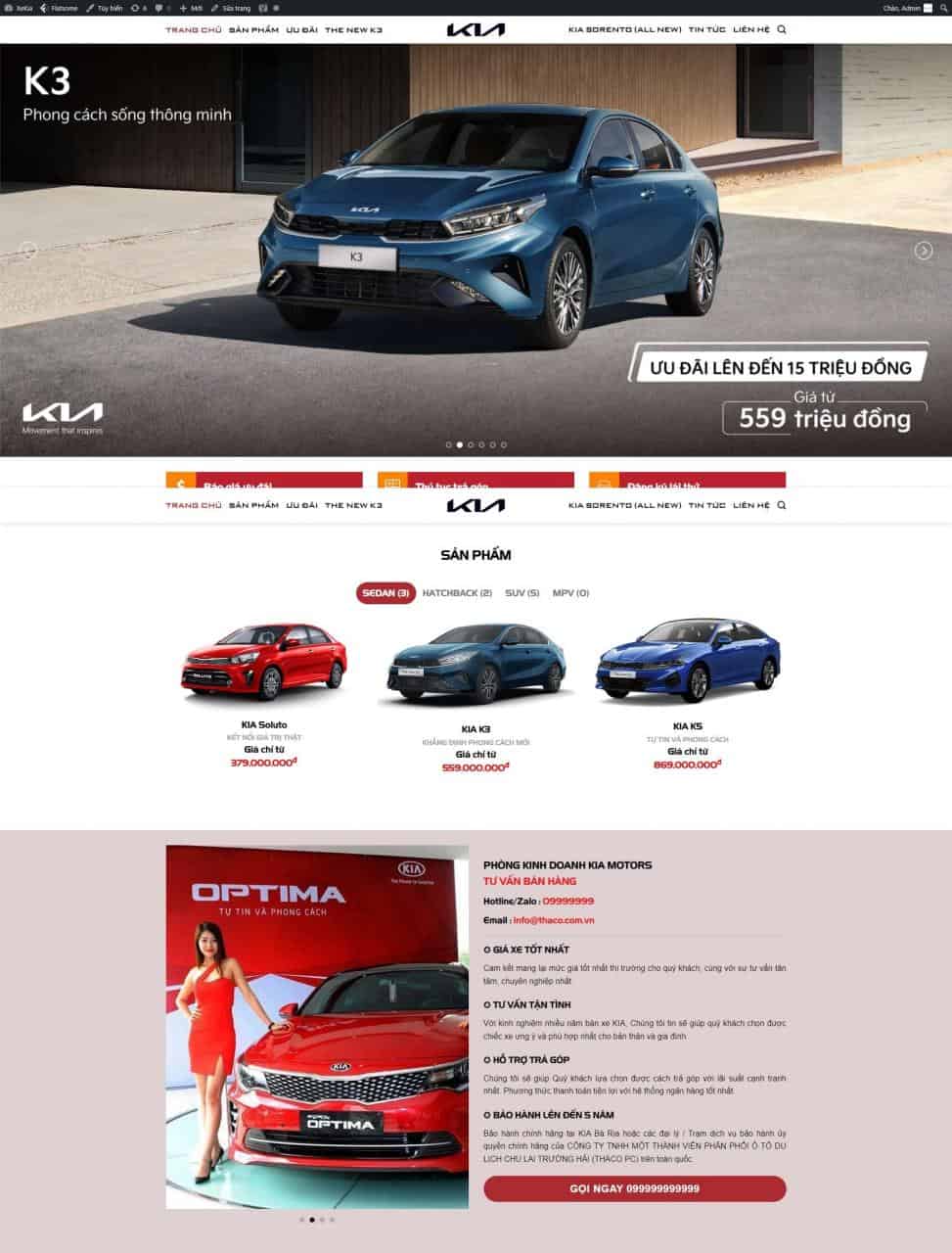 Mẫu Website Showroom Ô Tô 2 - Mua Bán Xe - Cài Đặt Sẵn