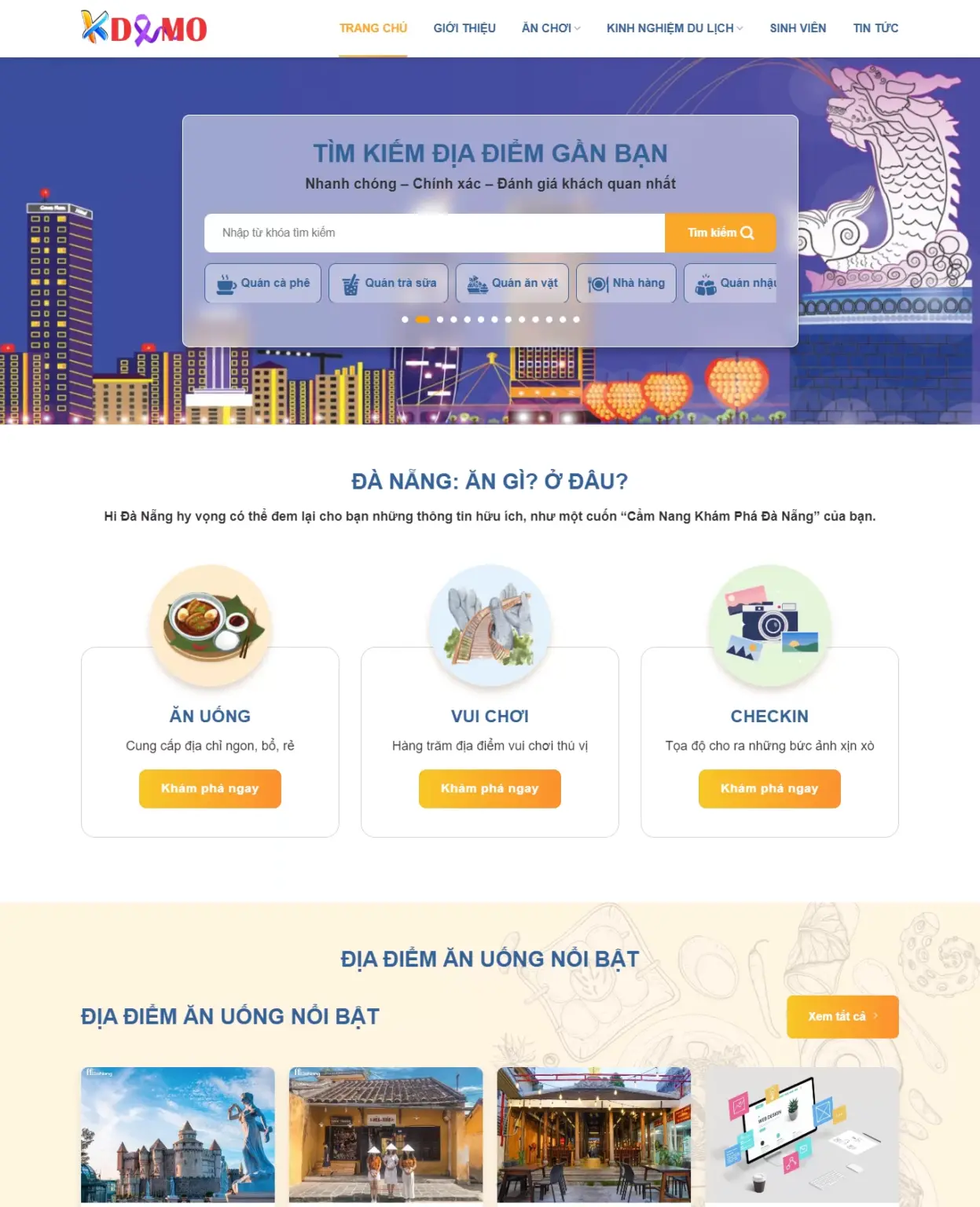 Mẫu Website Du Lịch - Tìm Kiếm Địa Điểm - Cài Đặt Sẵn