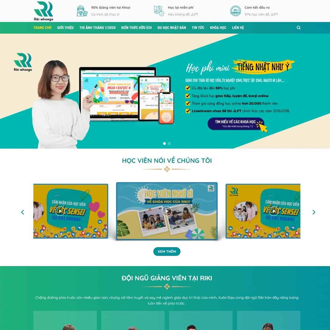 Mẫu Website Trung Tâm Học Tiếng Nhật - Cài Đặt Sẵn