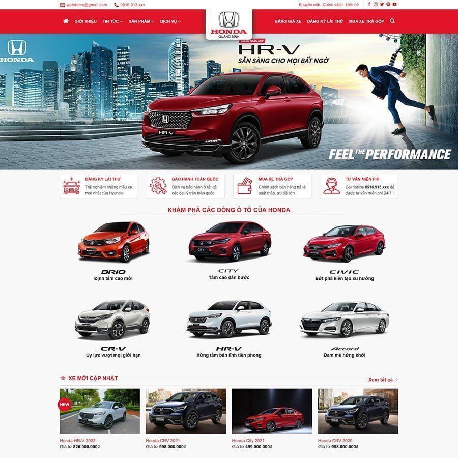 Mẫu Website Showroom Ô Tô 02 - Web bán xe hơi - Cài Đặt Sẵn