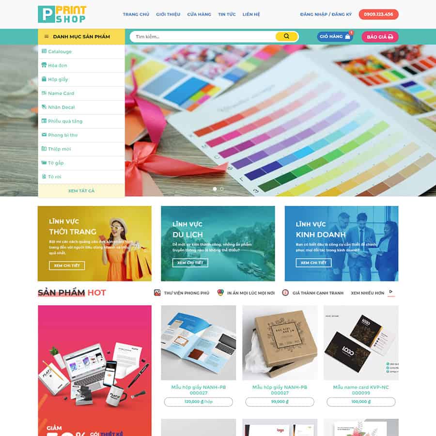 Mẫu Website In Ấn Thiết Kế - Dịch Vụ In Ấn Quảng Cáo - Cài Đặt Sẵn