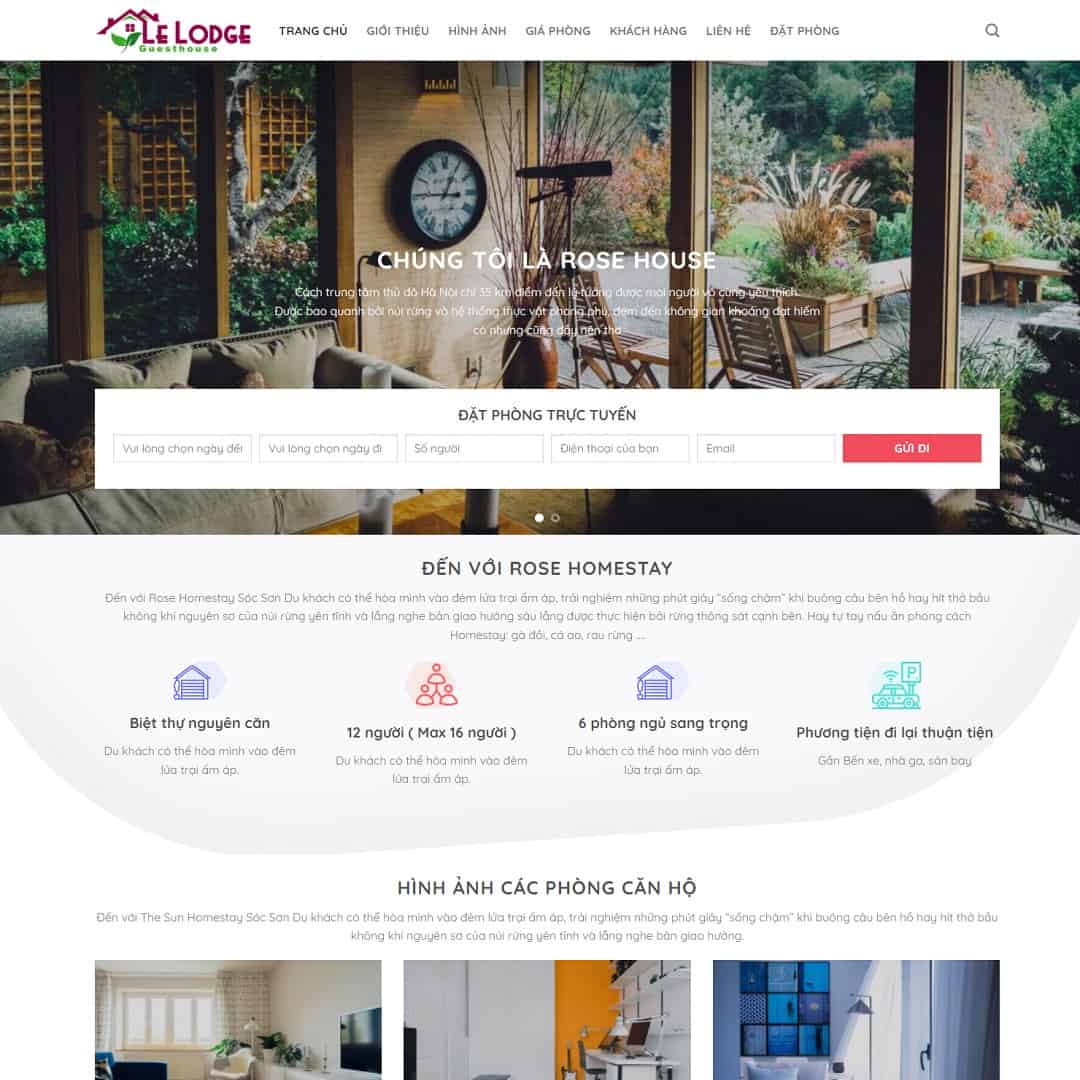 Mẫu Website Khách Sạn 02 - Cài Đặt Sẵn