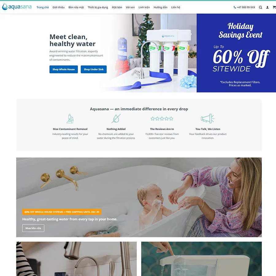 Mẫu Website Bán Máy Lọc Nước 05 - Thiết Bị Lọc Nước - Shop Online - Cài Đặt Sẵn