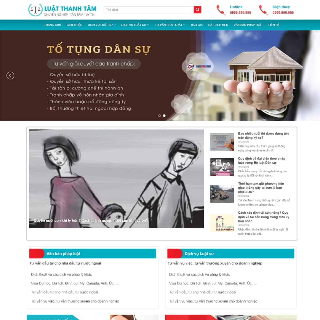 Mẫu Website Công Ty Luật - Dịch Vụ Pháp Lý - Cài Đặt Sẵn