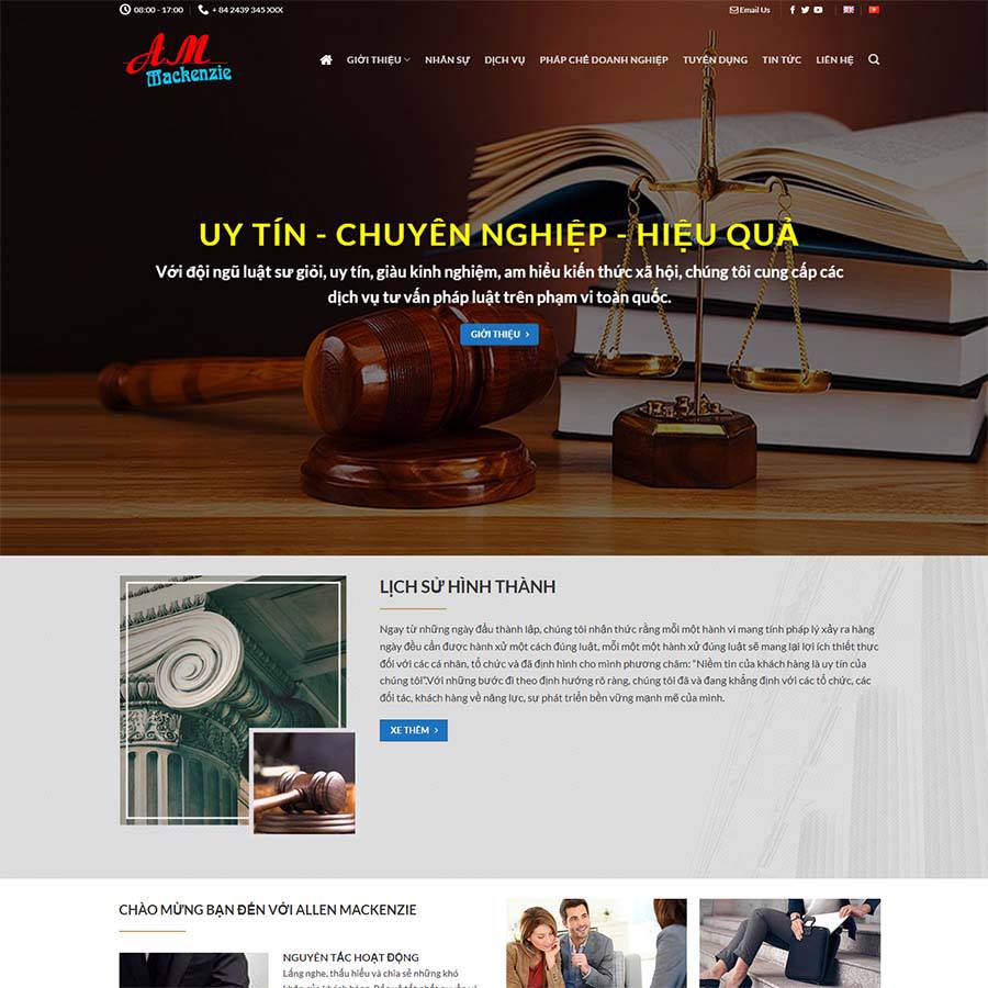 Mẫu Website Luật Sư 04 - Dịch Vụ Pháp Lý - Cài Đặt Sẵn