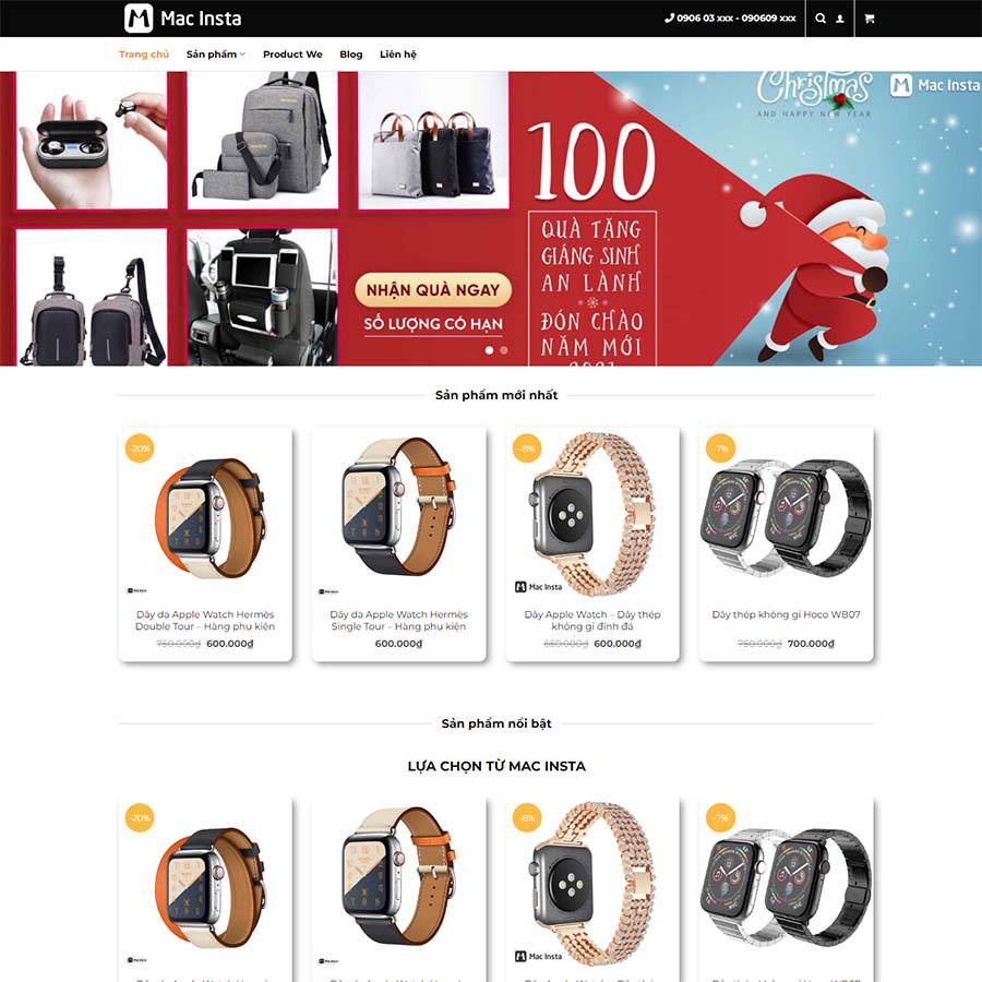 Mẫu Website Shop Phụ Kiện Công Nghệ - Shop Online - Cài Đặt Sẵn