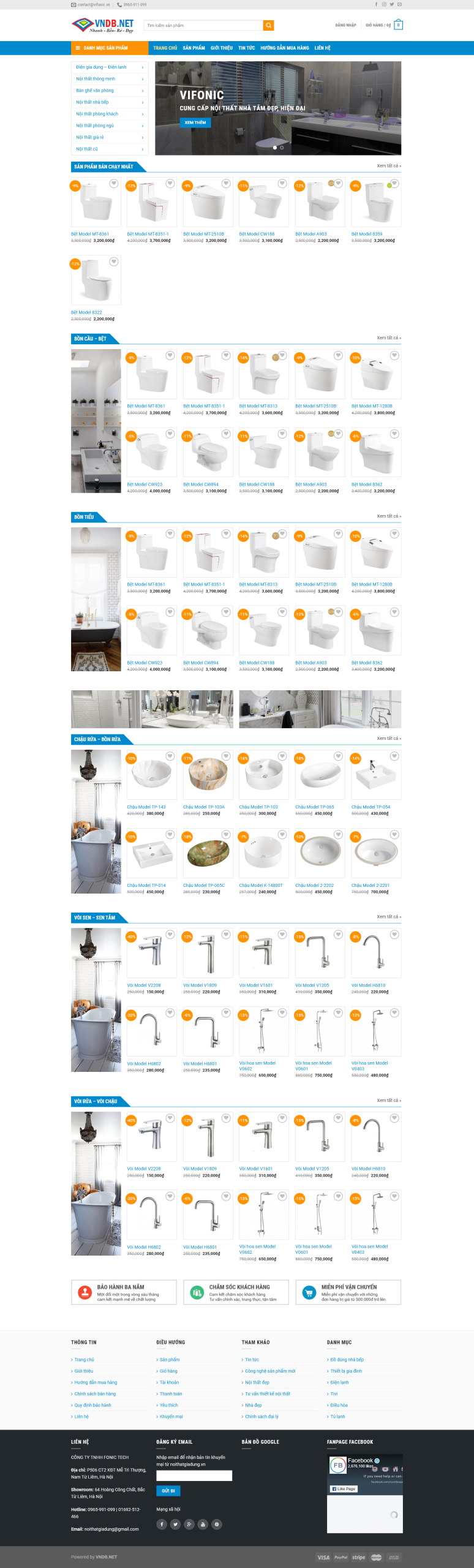 Mẫu Website Bán Thiết Bị Nhà Tắm Nhà Vệ Sinh - Shop Online - Cài Đặt Sẵn