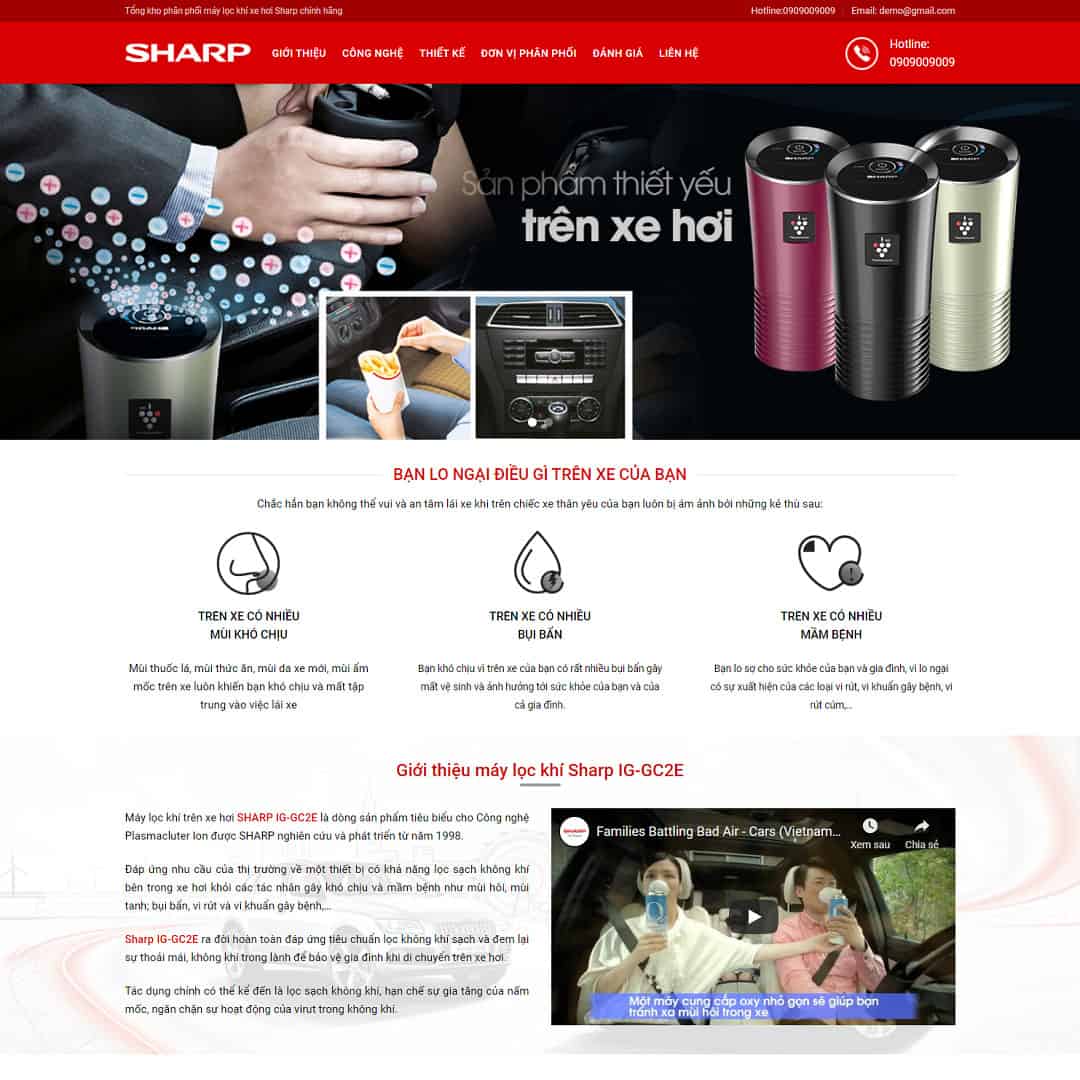 Mẫu Website Landing Page Máy Lọc Khí - Thiết Bị Gia Dụng - Cài Đặt Sẵn