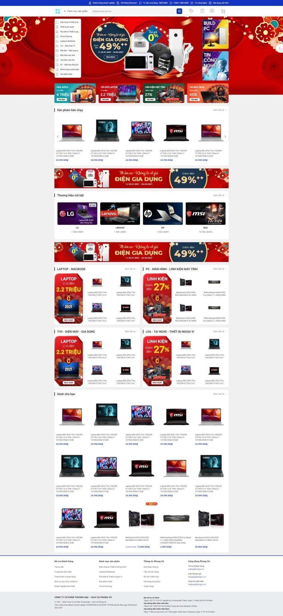 Mẫu Website Máy Tính - Điện Tử - Công Nghệ 02 - Shop Online - Cài Đặt Sẵn