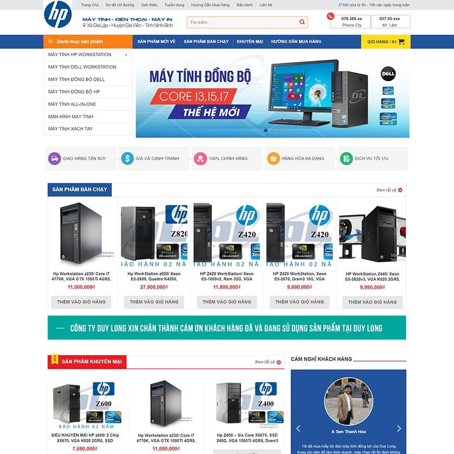 Mẫu Website Bán Máy Tính 05 - Điện Tử Công Nghệ - Shop Online - Cài Đặt Sẵn