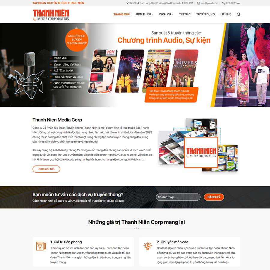 Mẫu Website Media Truyền Thông Báo Chí - Cài Đặt Sẵn