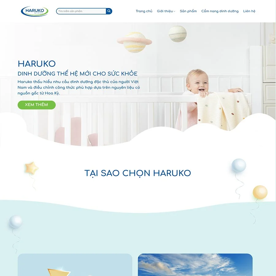 Mẫu Website Bán Sữa Cho Bé 02 - Thực Phẩm Trẻ Em - Shop Online - Cài Đặt Sẵn