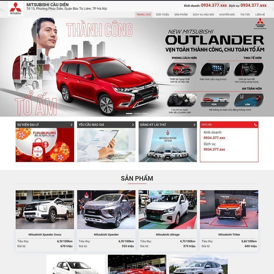 Mẫu Website Showroom Ô Tô 02 - Mua Bán Xe - Cài Đặt Sẵn