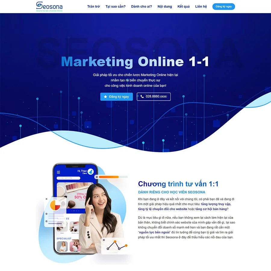 Landing Page Tư Vấn Marketing Online - Digital Marketing - Full Source Code