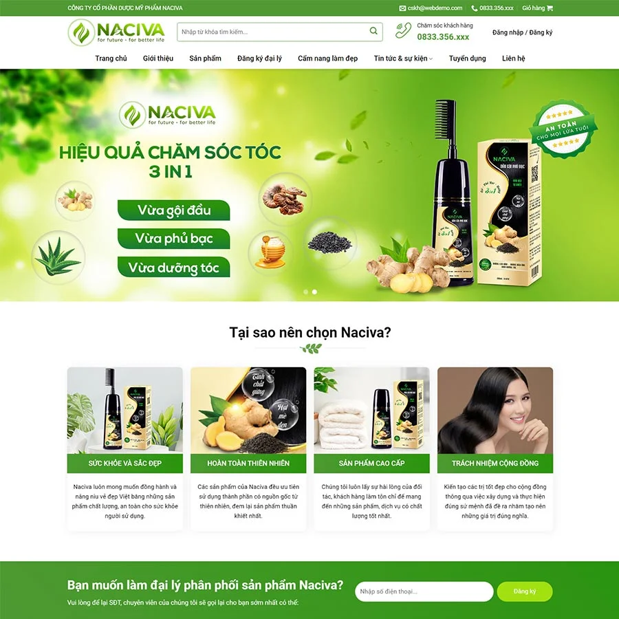 Mẫu Website Mỹ Phẩm 13 - Mỹ Phẩm Trang Điểm - Shop Online - Cài Đặt Sẵn