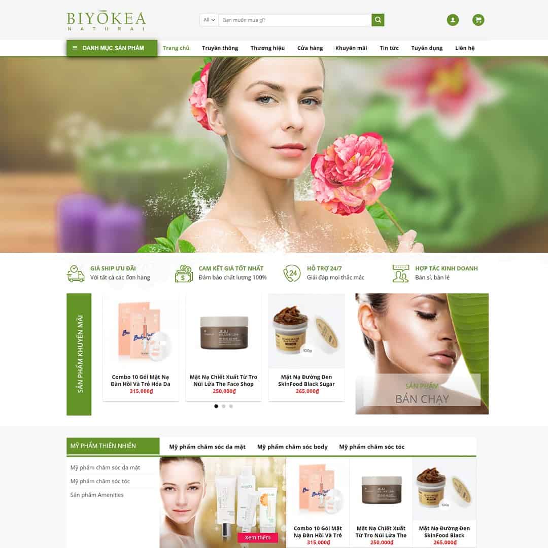 Mẫu Website Shop Mỹ Phẩm 07 - Shop Online - Cài Đặt Sẵn