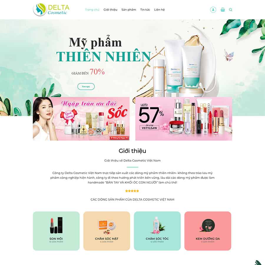 Mẫu Website Mỹ Phẩm 09 - Shop Mỹ Phẩm - Shop Online - Cài Đặt Sẵn