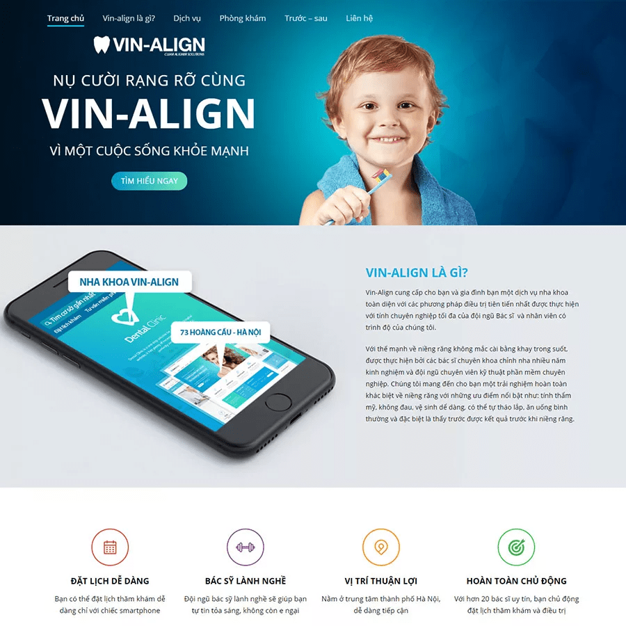 Mẫu Website Dịch Vụ Nha Khoa Công Nghệ - Cài Đặt Sẵn