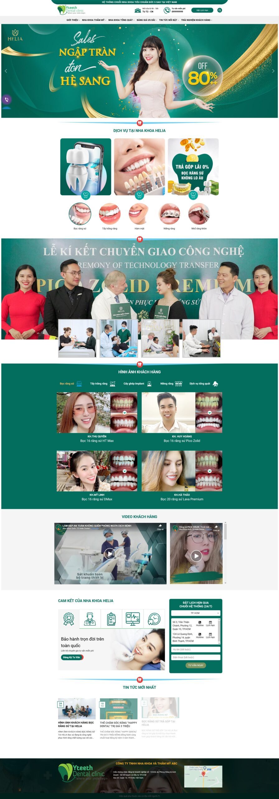 Mẫu Website Phòng Khám Nha Khoa - Đặt Lịch Online - Cài Đặt Sẵn