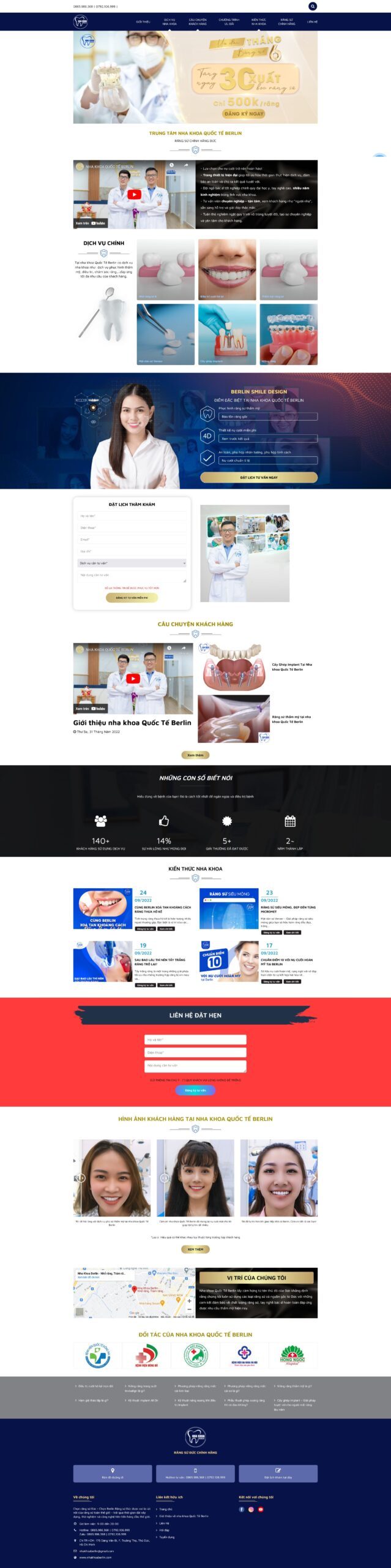 Mẫu Website Phòng Khám Nha Khoa 02 - Đặt Lịch Online - Cài Đặt Sẵn