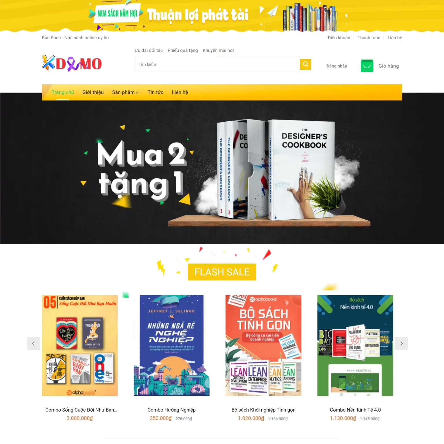 Mẫu Website Bán Sách - Shop Online - Cài Đặt Sẵn