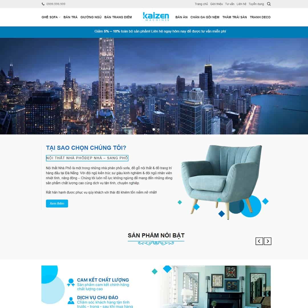 Mẫu Website Nội Thất 11 - Shop Online - Cài Đặt Sẵn