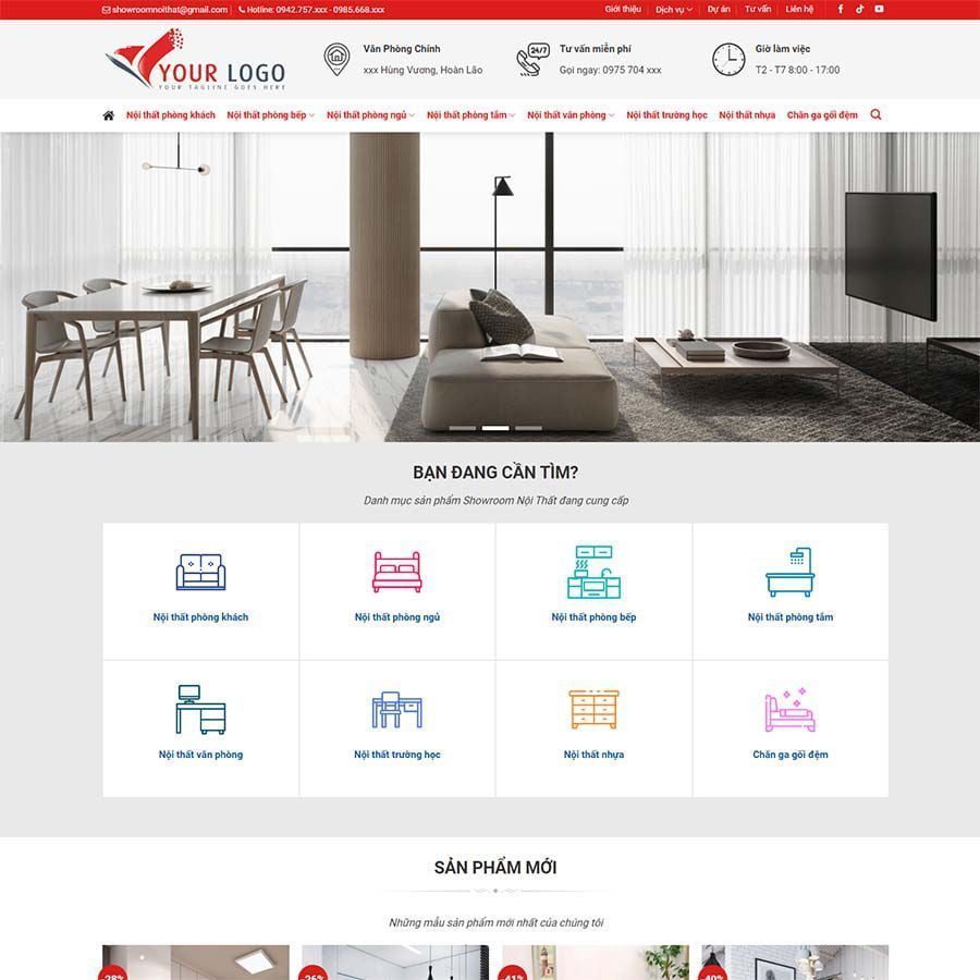 Mẫu Website Nội Thất 27 - Shop Online - Cài Đặt Sẵn