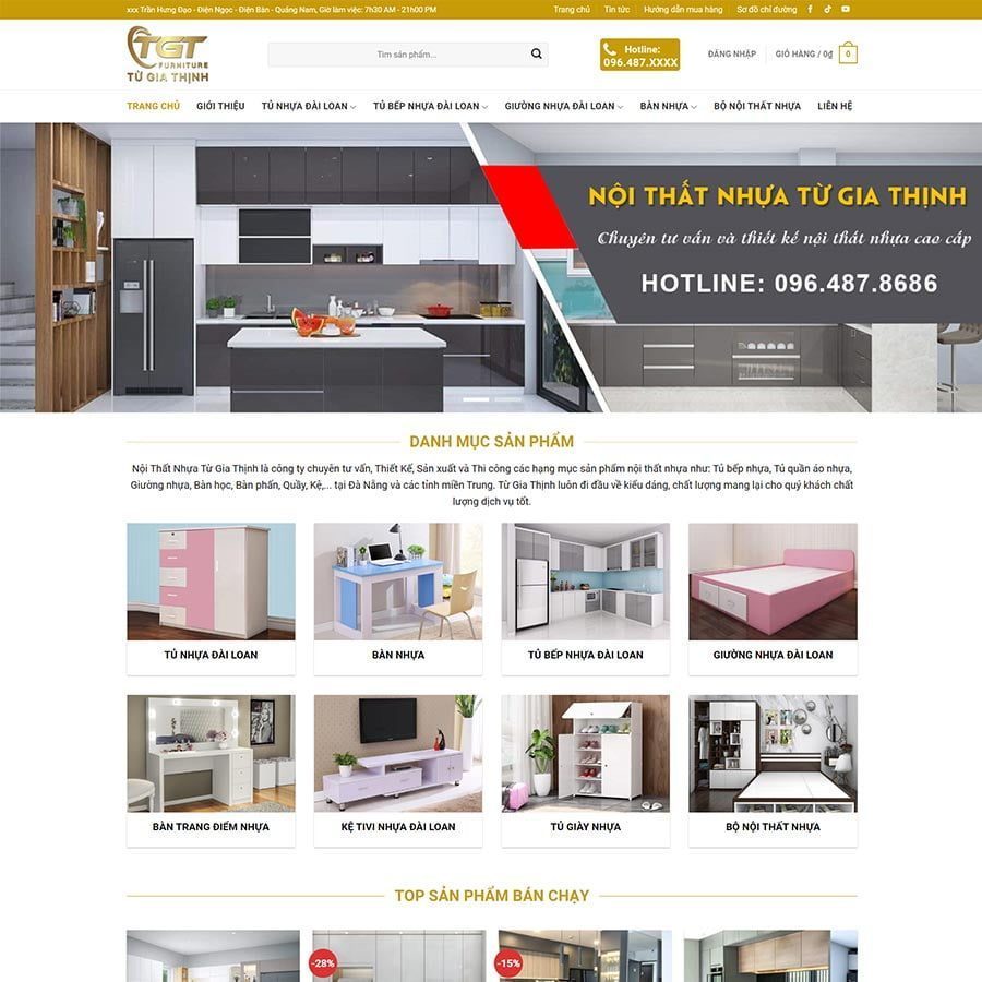 Mẫu Website Nội Thất 29 - Shop Online - Cài Đặt Sẵn