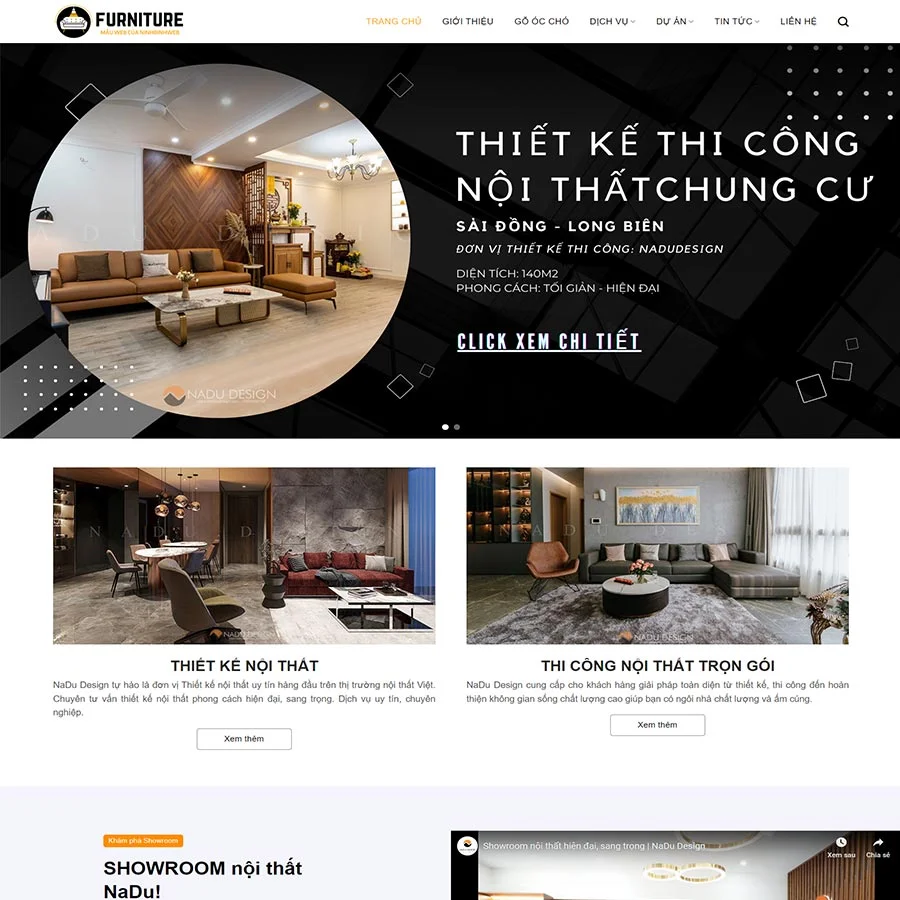 Mẫu Website Nội Thất 30 - Nội Thất Cao Cấp - Shop Online - Cài Đặt Sẵn
