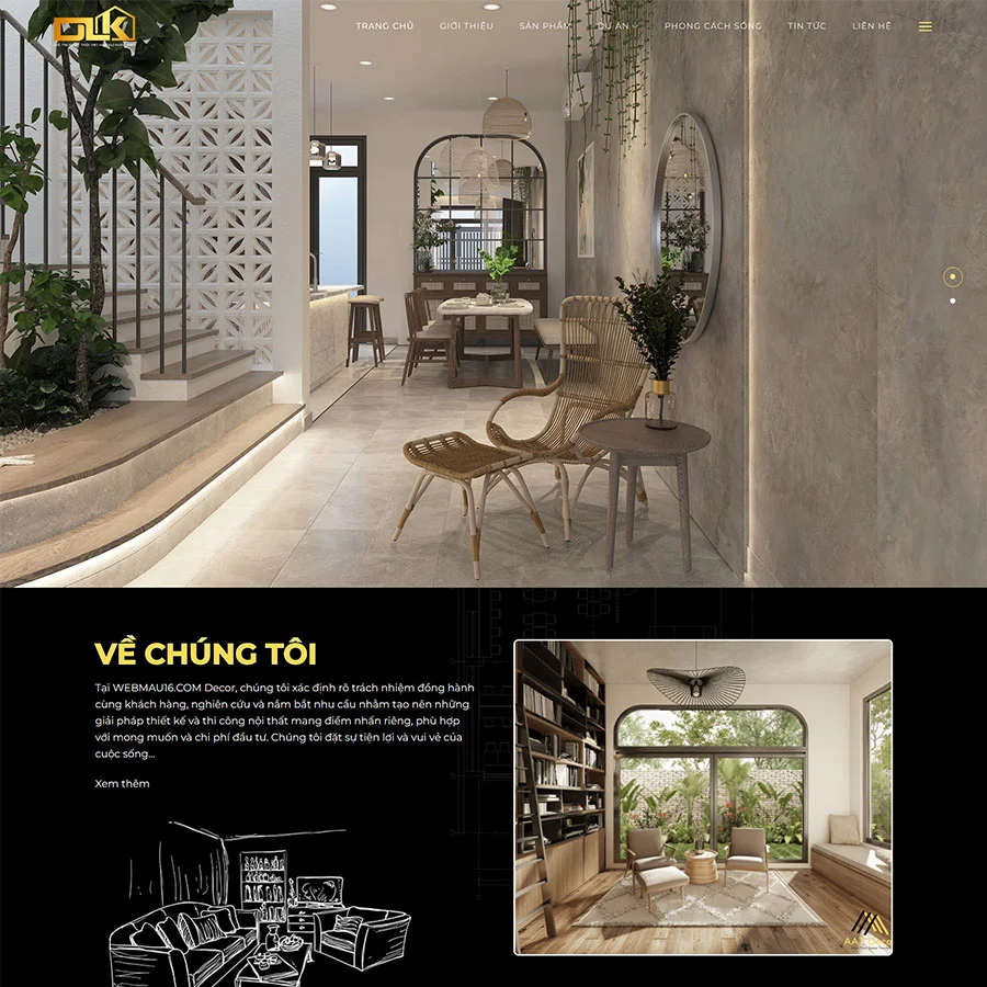 Mẫu Website Nội Thất 32 - Nội Thất Gia Dụng - Shop Online - Cài Đặt Sẵn