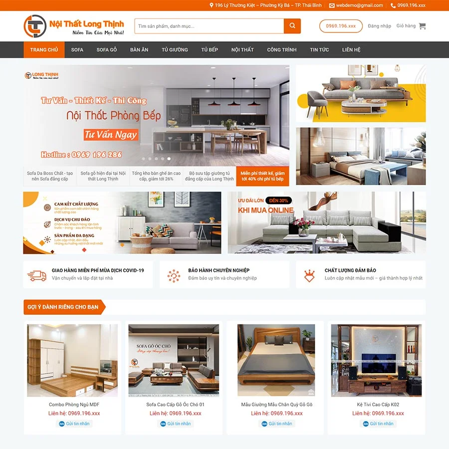 Mẫu Website Nội Thất 37 - Thiết Kế Nội Thất - Shop Online - Cài Đặt Sẵn