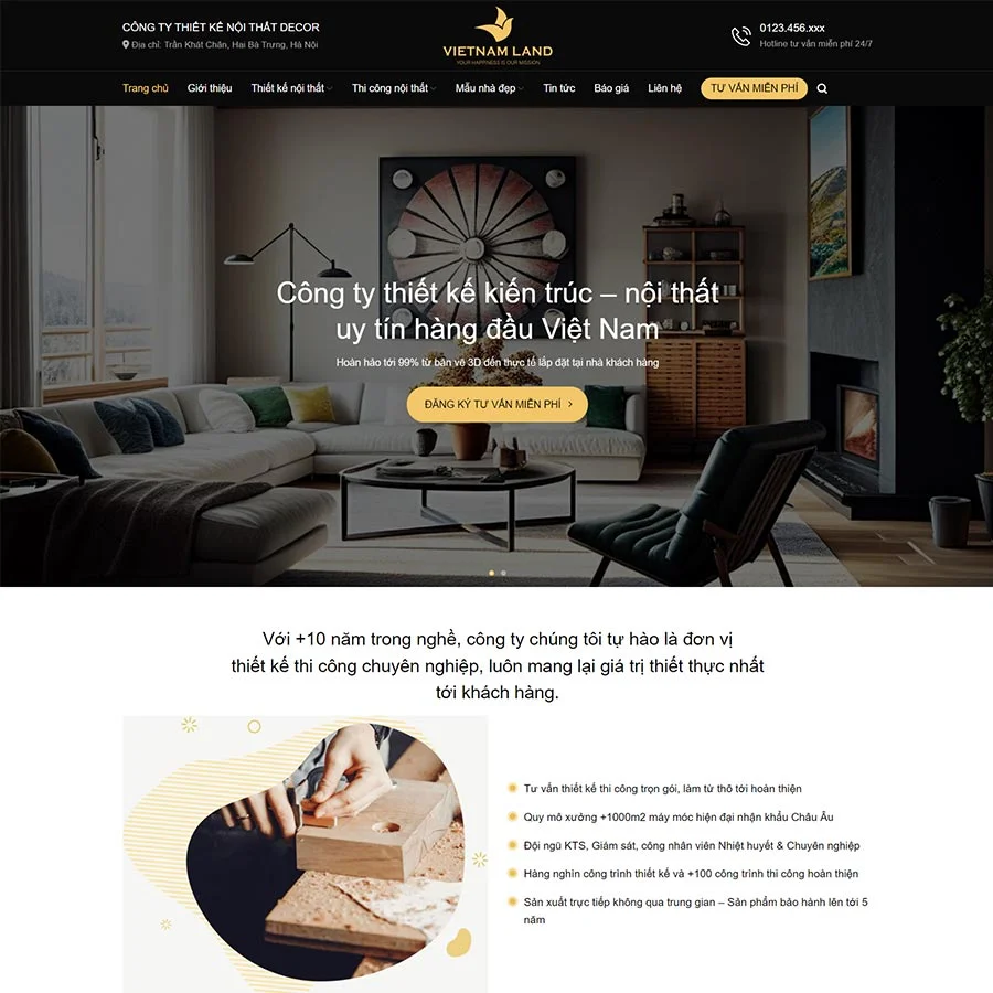 Mẫu Website Nội Thất 40 - Bàn Ghế - Trang Trí Nhà - Shop Online - Cài Đặt Sẵn