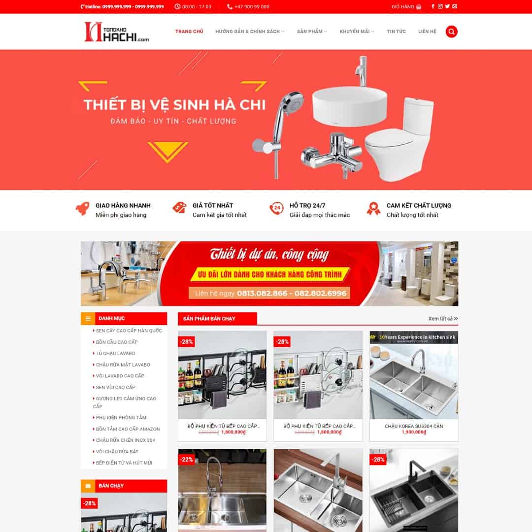 Mẫu Website Bán Thiết Bị Nội Thất 09 - Shop Online - Cài Đặt Sẵn