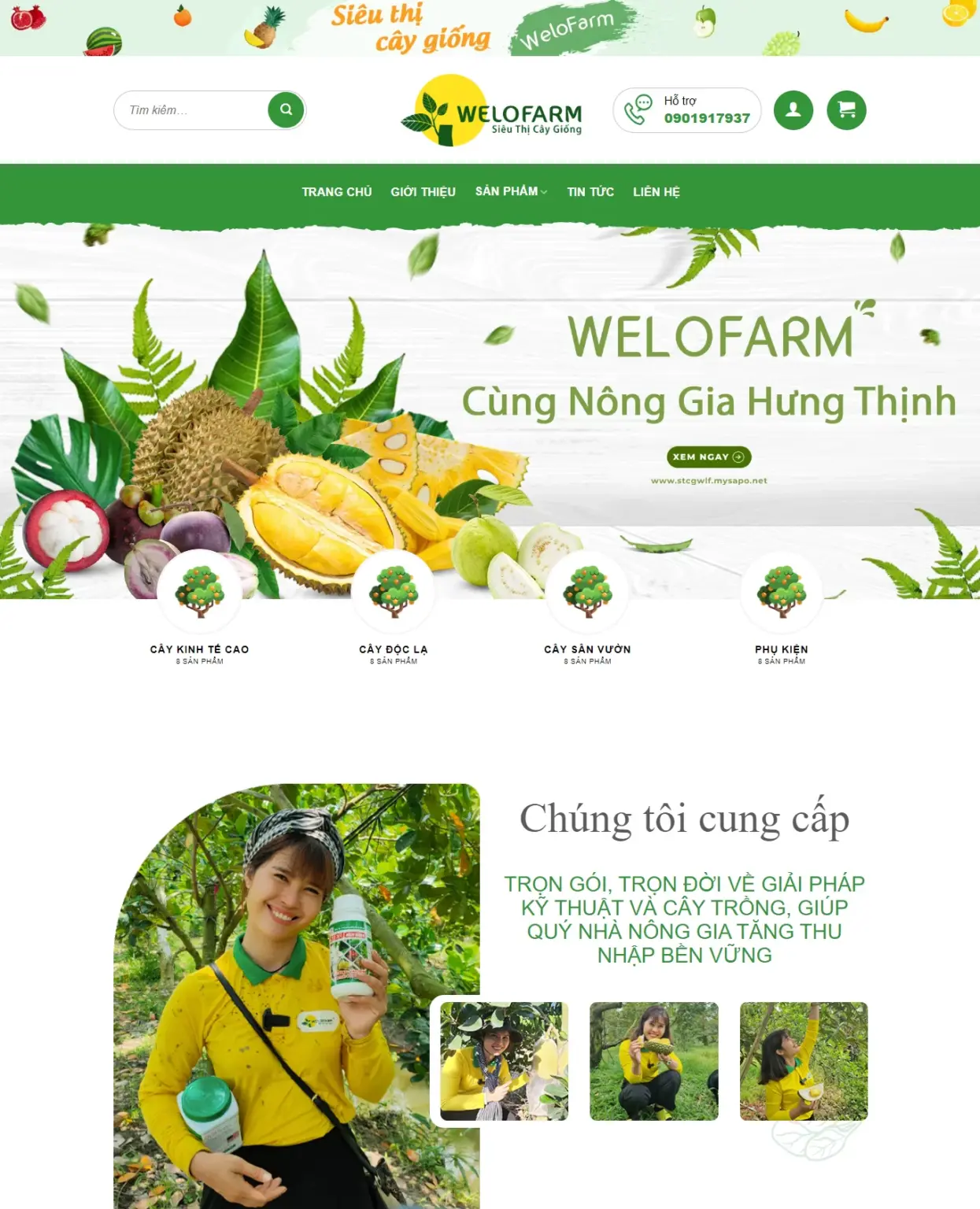 Mẫu Website Nông Sản 2 - Shop Online - Cài Đặt Sẵn