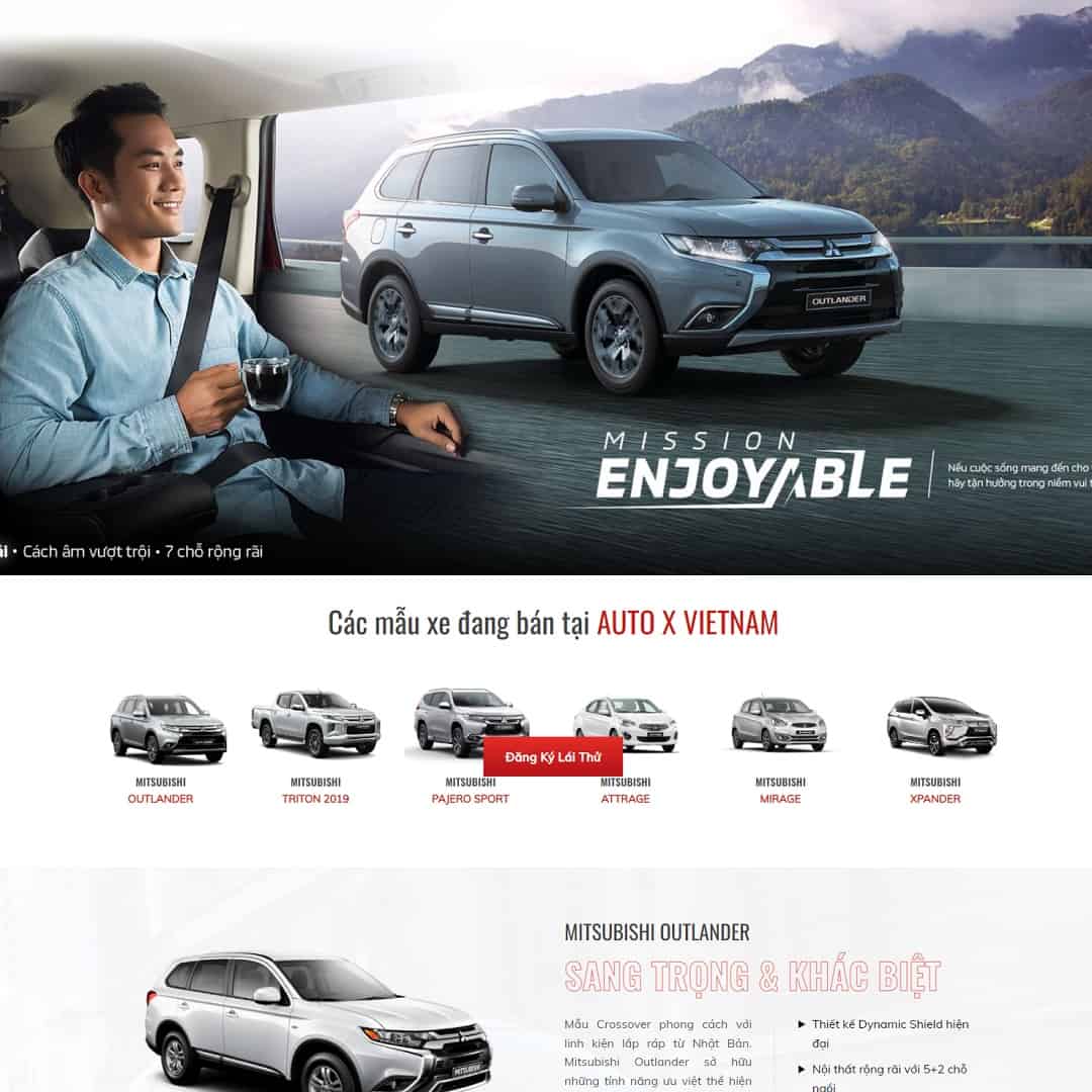 Mẫu Website Landing Page Giới Thiệu Ô Tô - Showroom Xe - Cài Đặt Sẵn