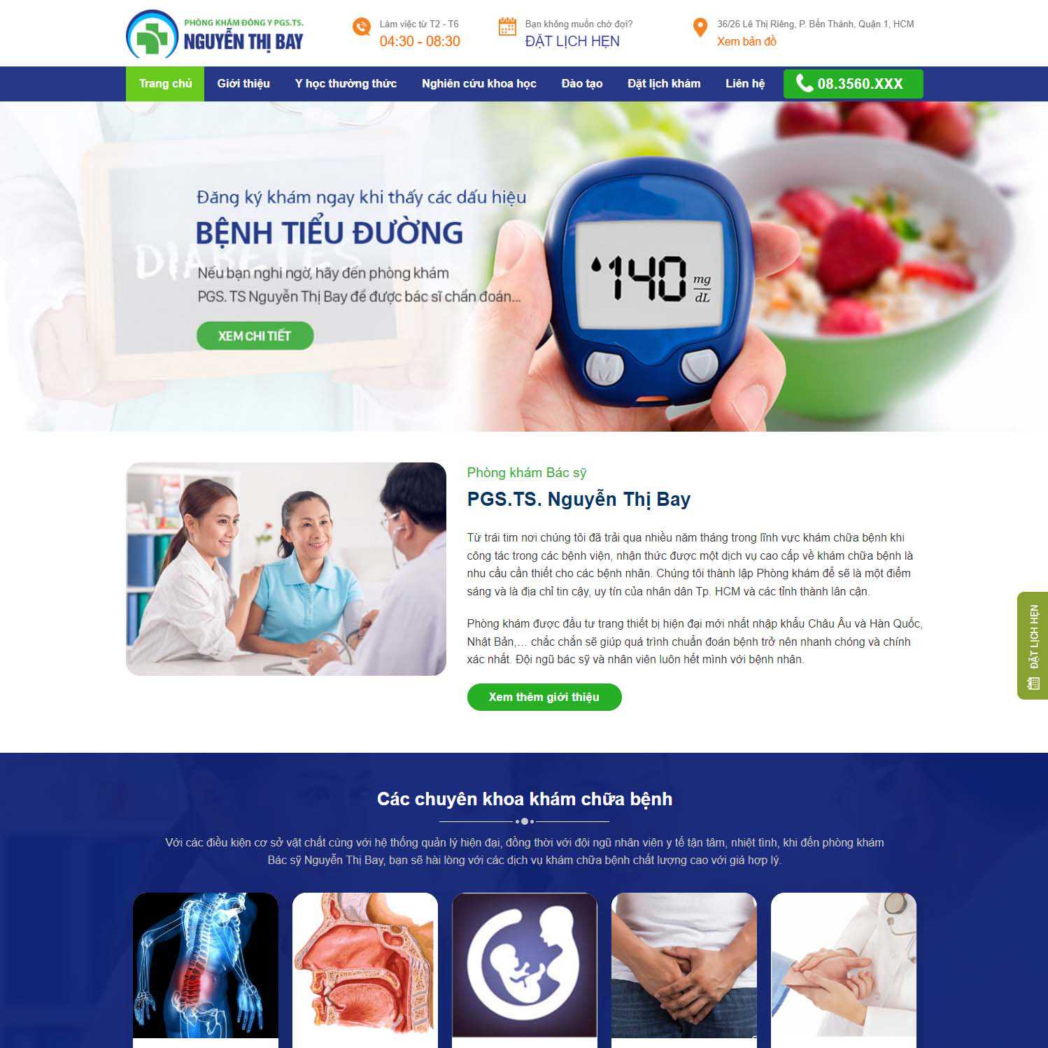 Mẫu Website Phòng Khám Đa Khoa - Cài Đặt Sẵn