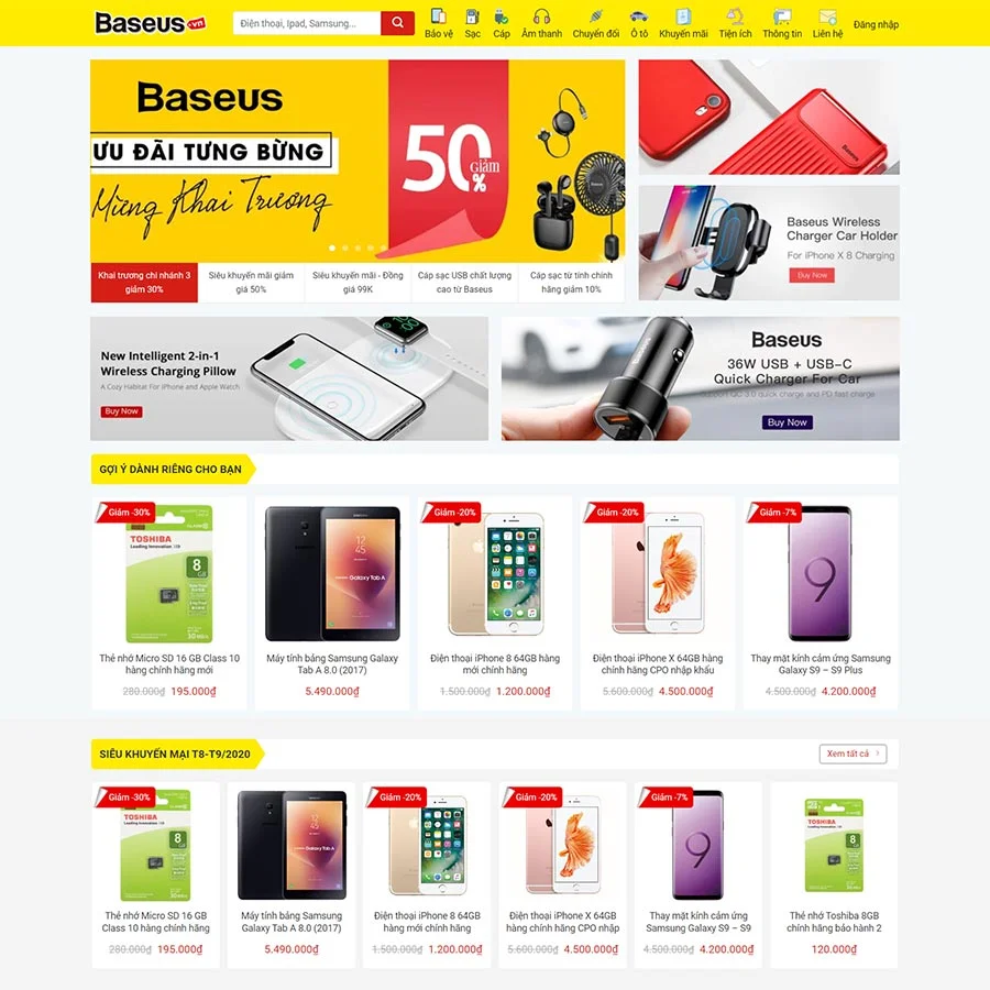 Mẫu Website Phụ Kiện Điện Thoại - Ốp Lưng - Tai Nghe - Shop Online - Cài Đặt Sẵn