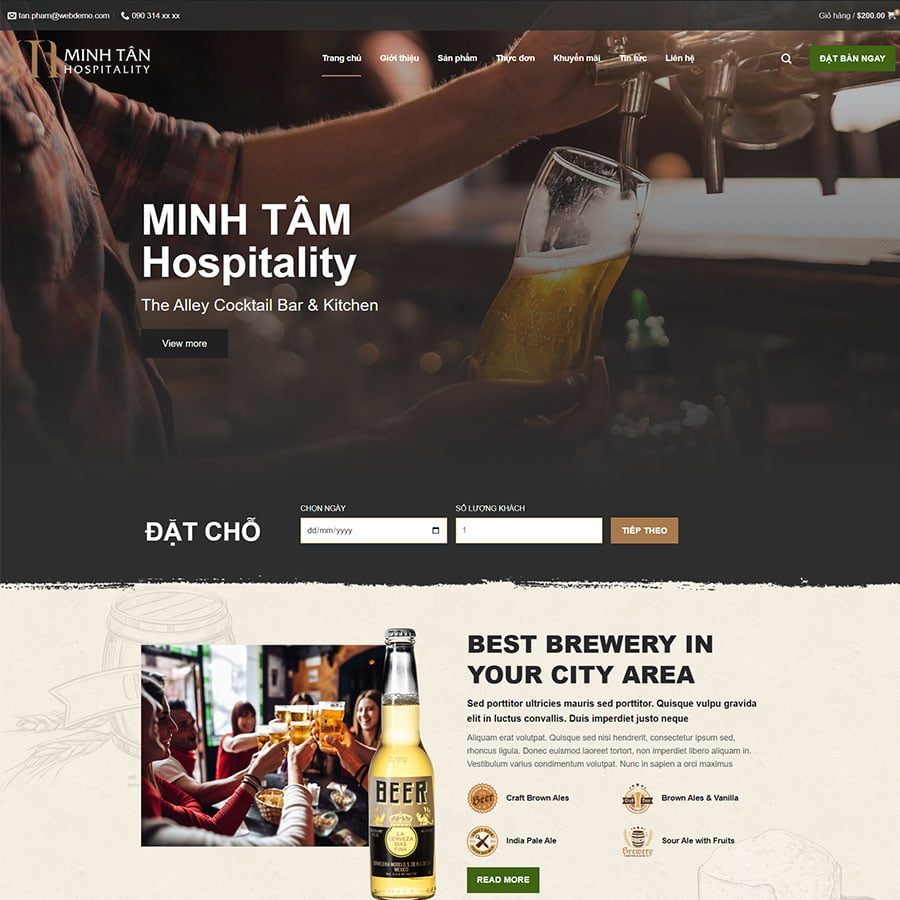 Mẫu Website Bán Bia Rượu - Shop Online - Cài Đặt Sẵn