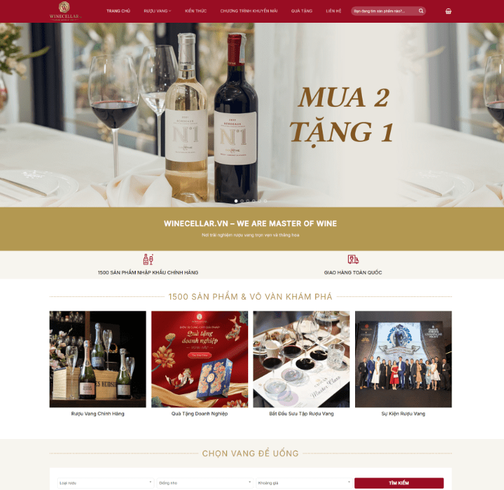 Mẫu Website Cửa Hàng Rượu 03 - Shop Online - Cài Đặt Sẵn