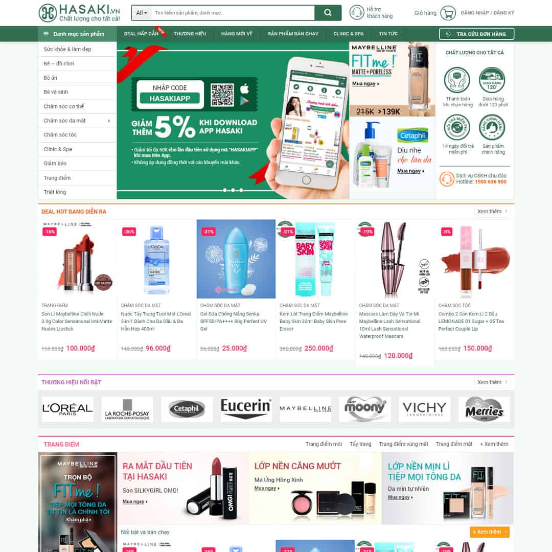 Mẫu Website Cửa Hàng Mỹ Phẩm - Shop Online - Cài Đặt Sẵn