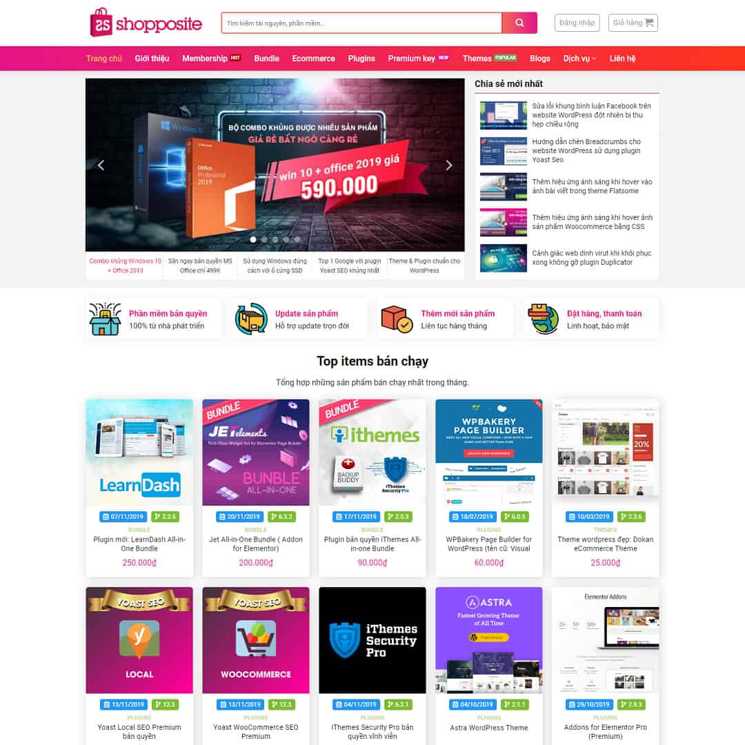 Mẫu Website Shop Bán Tài Nguyên Sản Phẩm Số Mã Nguồn - Mmo - Shop Online - Cài Đặt Sẵn
