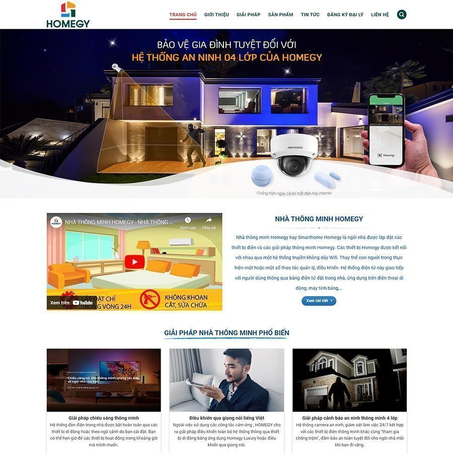 Mẫu Website Nhà Thông Minh Smarthome 01 - Shop Online - Cài Đặt Sẵn