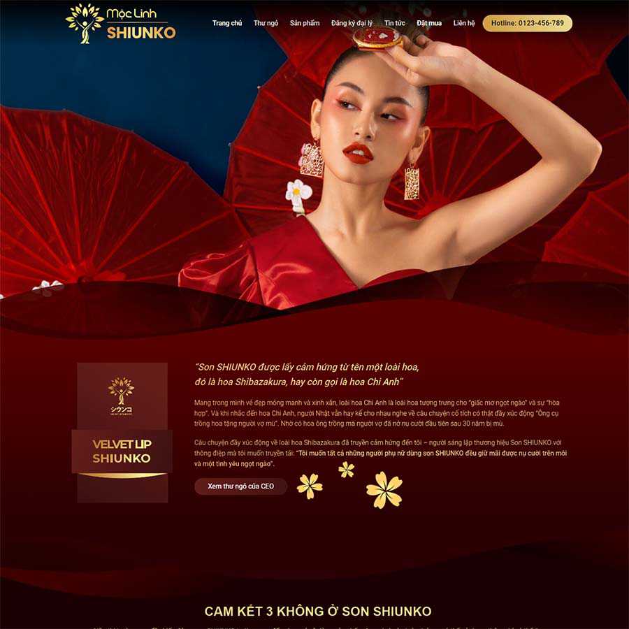 Mẫu Website Bán Son Môi - Mỹ Phẩm - Shop Online - Cài Đặt Sẵn