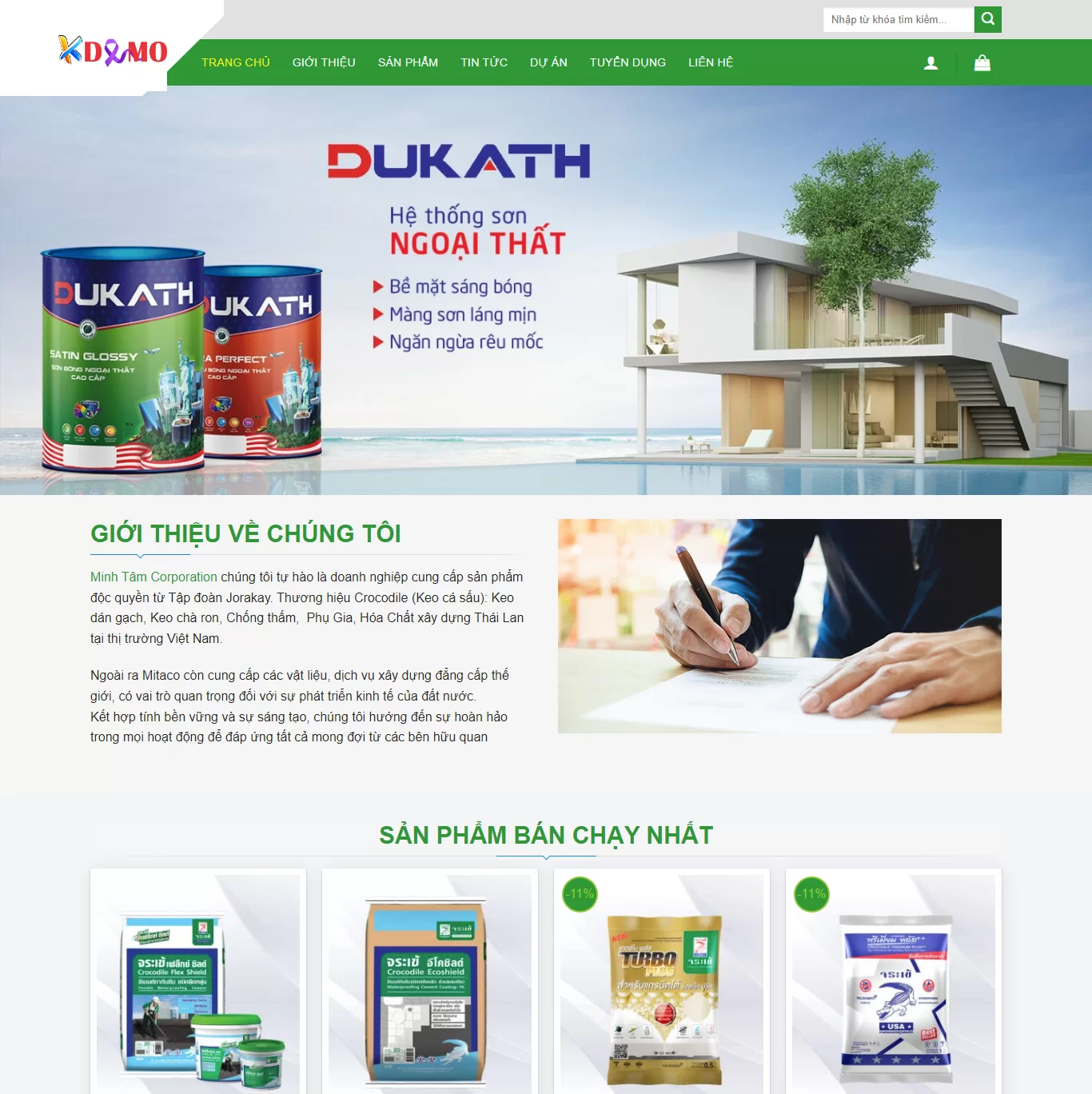 Mẫu Website Bán Sơn Nước - Shop Online - Cài Đặt Sẵn