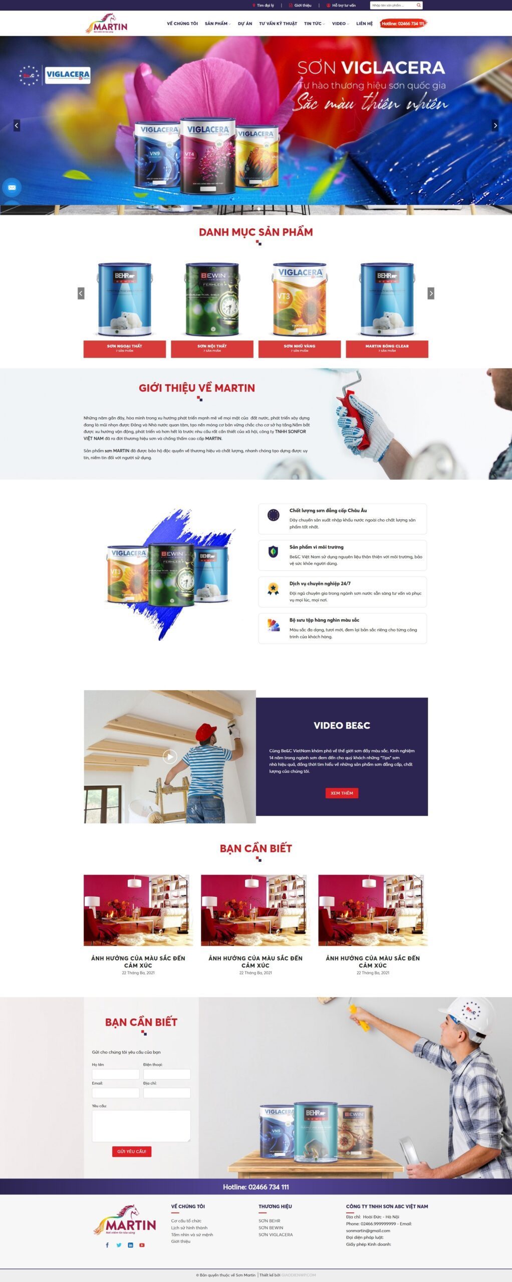Mẫu Website Sơn Nước Nội Ngoại Thất 02 - Shop Online - Cài Đặt Sẵn