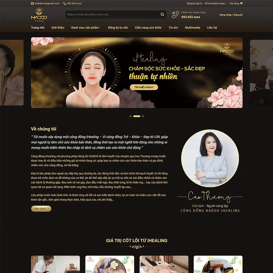Mẫu Website Spa Làm Đẹp 12 - Thẩm Mỹ - Chăm Sóc Da - Shop Online - Cài Đặt Sẵn