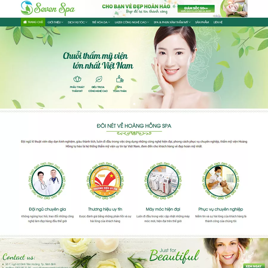 Mẫu Website Dịch Vụ Spa Làm Đẹp 3 - Cài Đặt Sẵn