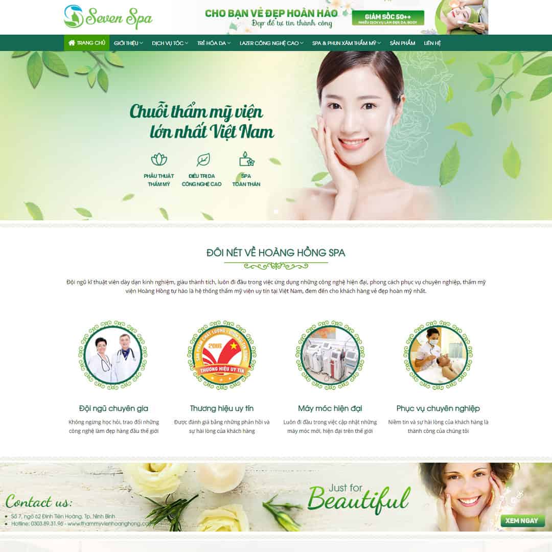 Mẫu Website Spa Làm Đẹp 03 - Shop Online - Cài Đặt Sẵn