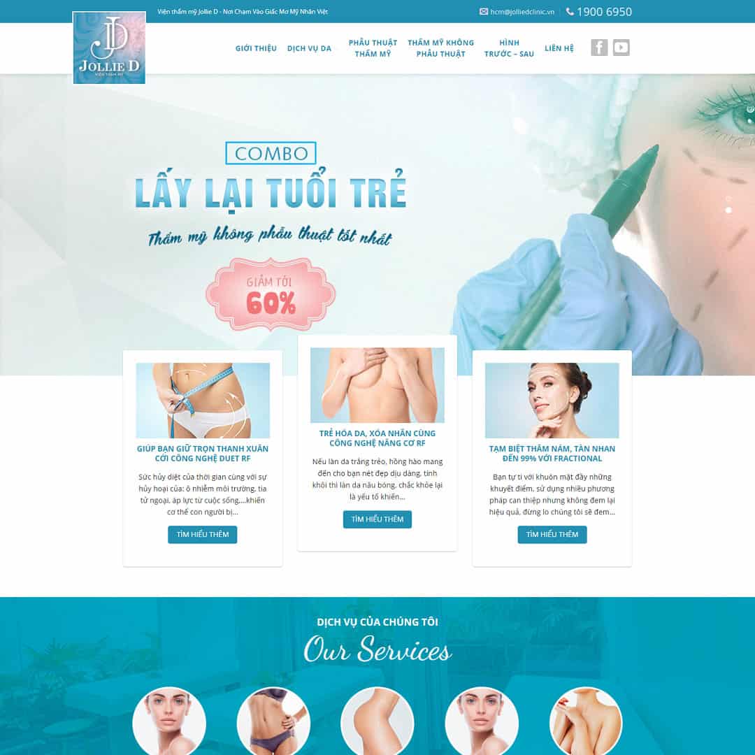 Mẫu Website Spa Làm Đẹp 04 - Thẩm Mỹ Viện - Shop Online - Cài Đặt Sẵn