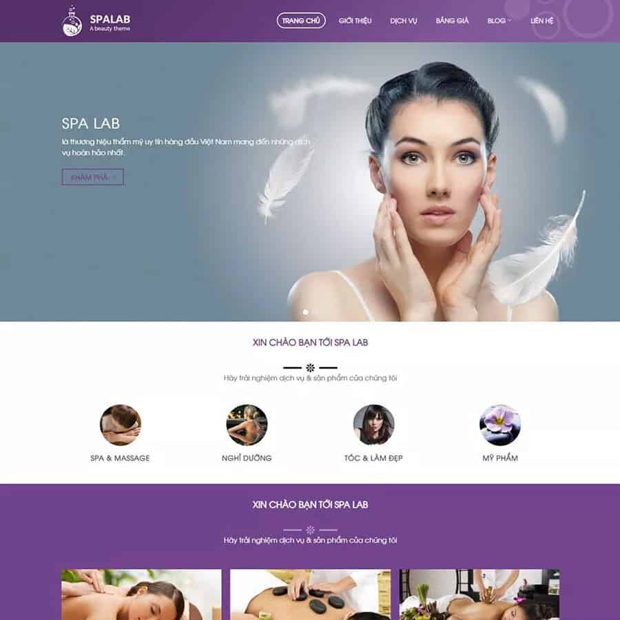 Mẫu Website Spa Làm Đẹp 06 - Thẩm Mỹ Viện - Chăm Sóc Da - Shop Online - Cài Đặt Sẵn